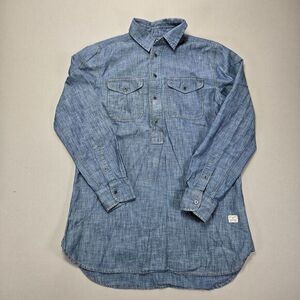 Lauren Ralph Lauren Chambray Pullover‎ Shirt Half Button Workwear Denim Small